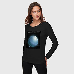 Лонгслив хлопковый женский Unknown Giant Неизвестный Гигант Space collections, цвет: черный — фото 2