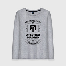 Лонгслив хлопковый женский Atletico Madrid: Football Club Number 1 Legendary, цвет: меланж