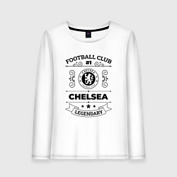 Лонгслив хлопковый женский Chelsea: Football Club Number 1 Legendary, цвет: белый