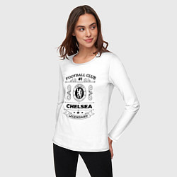 Лонгслив хлопковый женский Chelsea: Football Club Number 1 Legendary, цвет: белый — фото 2