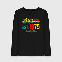 Лонгслив хлопковый женский Vintage est 1975 Limited Edition, цвет: черный