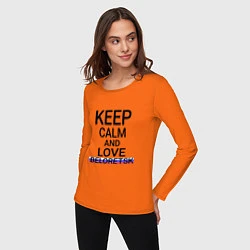 Лонгслив хлопковый женский Keep calm Beloretsk Белорецк, цвет: оранжевый — фото 2