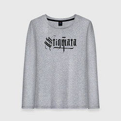 Лонгслив хлопковый женский Stigmata логотип, цвет: меланж