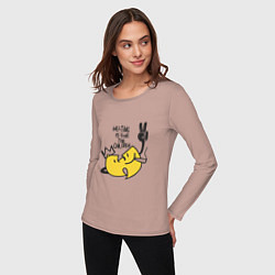 Лонгслив хлопковый женский Wu-Tang Is For The Children, цвет: пыльно-розовый — фото 2