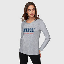 Лонгслив хлопковый женский Napoli FC Classic, цвет: меланж — фото 2