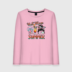 Лонгслив хлопковый женский Hot mom Summer, цвет: светло-розовый