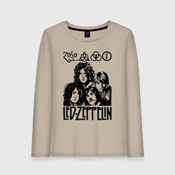 Лонгслив хлопковый женский Led Zeppelin Black, цвет: миндальный