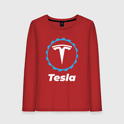 Лонгслив хлопковый женский Tesla в стиле Top Gear, цвет: красный