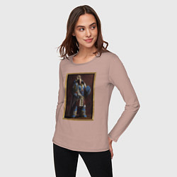 Лонгслив хлопковый женский Портрет Робаута Жиллимана в раме, цвет: пыльно-розовый — фото 2