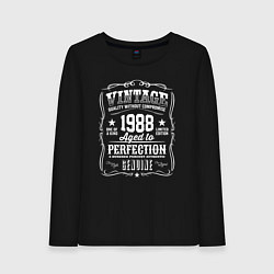 Лонгслив хлопковый женский Винтаж 1988 года, выдержанный до совершенства, цвет: черный