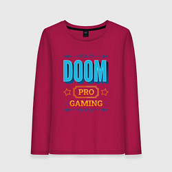 Лонгслив хлопковый женский Игра Doom pro gaming, цвет: маджента