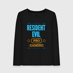 Лонгслив хлопковый женский Игра Resident Evil pro gaming, цвет: черный
