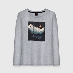 Лонгслив хлопковый женский Бездорожье Сибирь, цвет: меланж