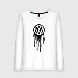 Лонгслив хлопковый женский Volkswagen - art logo, цвет: белый