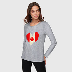Лонгслив хлопковый женский Сердце - Канада, цвет: меланж — фото 2