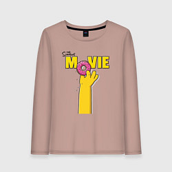 Лонгслив хлопковый женский The Simpsons Movie, цвет: пыльно-розовый
