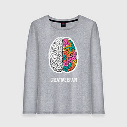 Лонгслив хлопковый женский Creative Brain, цвет: меланж
