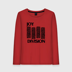 Лонгслив хлопковый женский Joy Division - rock, цвет: красный
