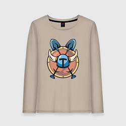 Лонгслив хлопковый женский Герб - Shovel knight, цвет: миндальный