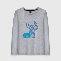 Лонгслив хлопковый женский Hip Hop Dance, цвет: меланж