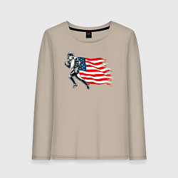 Женский лонгслив Американский футбол с флагом США
