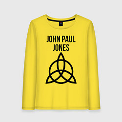 Лонгслив хлопковый женский John Paul Jones - Led Zeppelin - legend, цвет: желтый