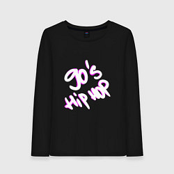 Лонгслив хлопковый женский 90s Hip Hop, цвет: черный