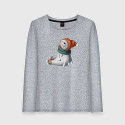 Женский лонгслив Мишка на коньках