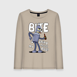 Лонгслив хлопковый женский Bender shiny ass, цвет: миндальный