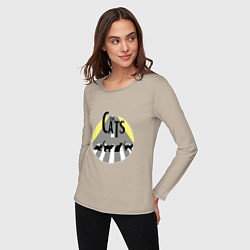 Лонгслив хлопковый женский The Cats, цвет: миндальный — фото 2