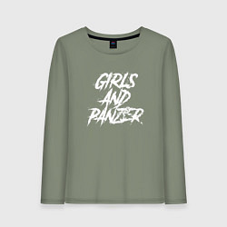 Лонгслив хлопковый женский Girls und Panzer logo, цвет: авокадо