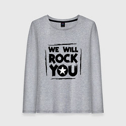 Лонгслив хлопковый женский We rock you, цвет: меланж