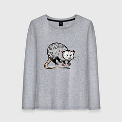 Женский лонгслив Удивлённый опоссум
