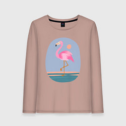 Лонгслив хлопковый женский Фламинго, цвет: пыльно-розовый