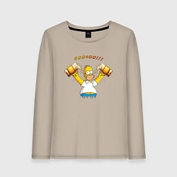 Лонгслив хлопковый женский Homer & Beer, цвет: миндальный