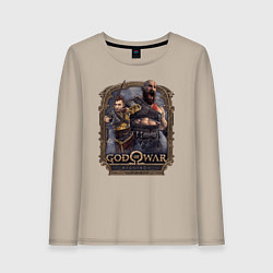 Лонгслив хлопковый женский Атрей и Кратос GoW Ragnarok, цвет: миндальный