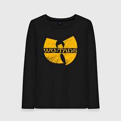 Лонгслив хлопковый женский Wu scratches logo, цвет: черный