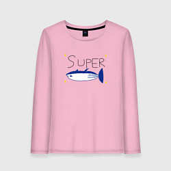 Лонгслив хлопковый женский БТС - Супер лосось, цвет: светло-розовый