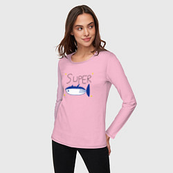Лонгслив хлопковый женский БТС - Супер лосось, цвет: светло-розовый — фото 2