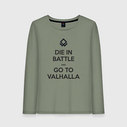 Лонгслив хлопковый женский Go to Valhalla, цвет: авокадо