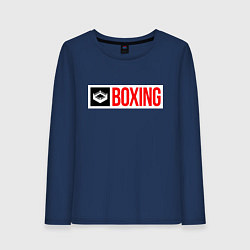 Лонгслив хлопковый женский Ring of boxing, цвет: тёмно-синий