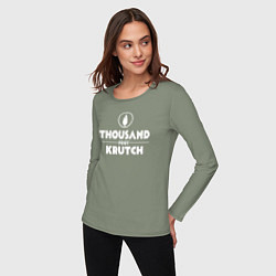 Лонгслив хлопковый женский Thousand Foot Krutch белое лого, цвет: авокадо — фото 2
