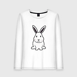 Лонгслив хлопковый женский Снежный кролик, цвет: белый
