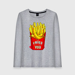 Лонгслив хлопковый женский Time fries when Im with you, цвет: меланж