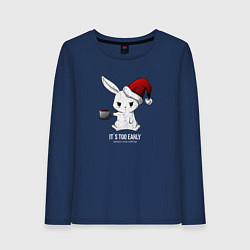 Лонгслив хлопковый женский Bunny its too early, цвет: тёмно-синий