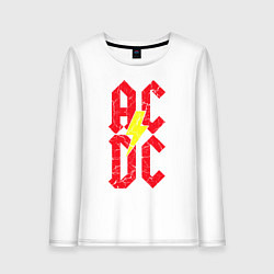 Лонгслив хлопковый женский AC DC logo, цвет: белый
