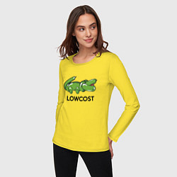 Лонгслив хлопковый женский Low cost - Надувной крокодильчик - Joke, цвет: желтый — фото 2