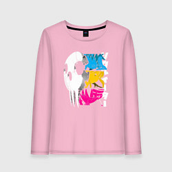 Лонгслив хлопковый женский Душа Синигами, цвет: светло-розовый