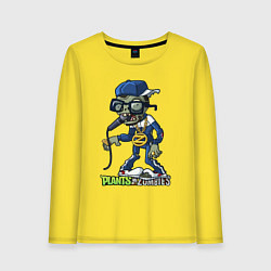 Лонгслив хлопковый женский Диджей зомби, цвет: желтый