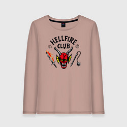 Лонгслив хлопковый женский Hellfire сlub art, цвет: пыльно-розовый